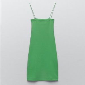 Zara green fitted mini dress